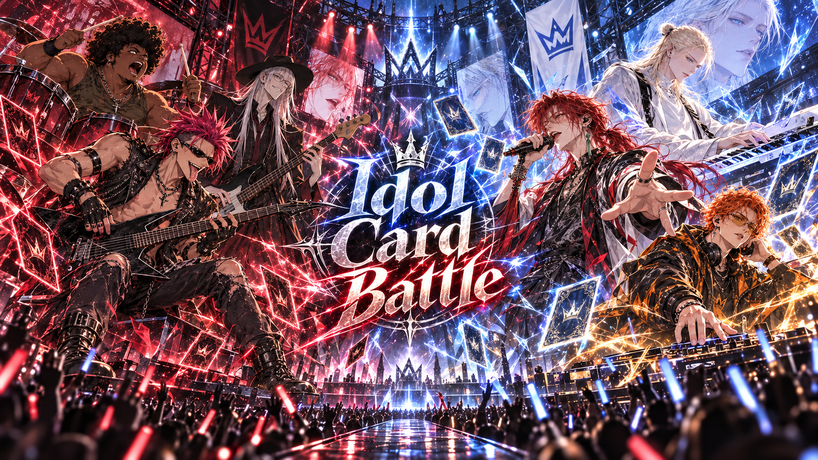 เหล่าไอดอลบนเวทีคอนเสิร์ต Idol Card Battle